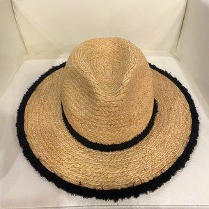 Summer and Rose Fedora Straw and Black Hat